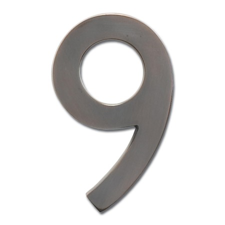 ARCHITECTURAL MAILBOXES Brass 5 inch Floating House Number Dark Aged Copper 9 3585DC-9